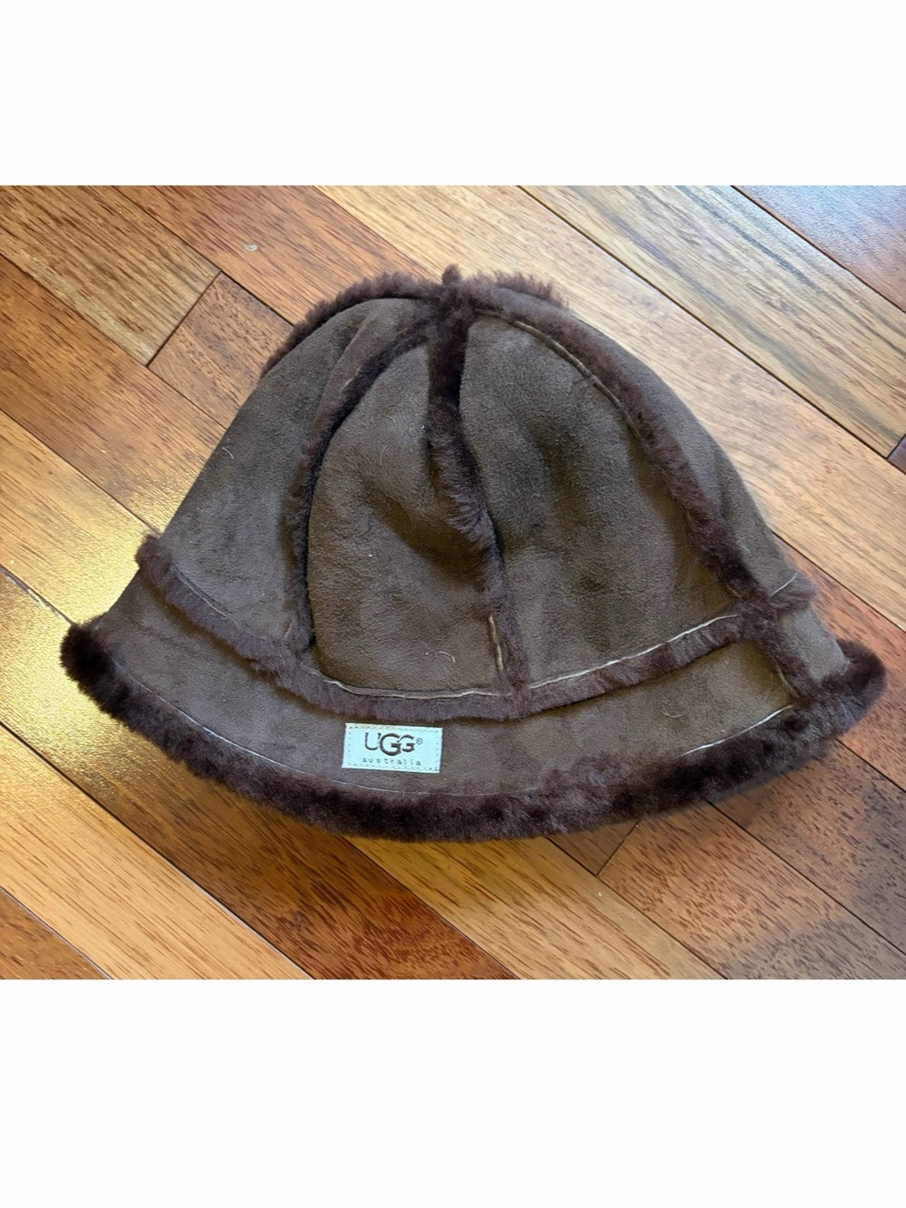 UGG Kids Dark Brown Shearling Bucket Hat